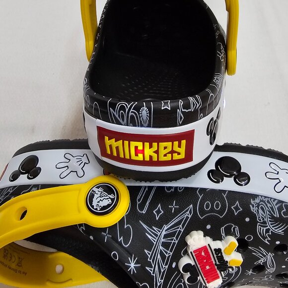 NEW Disney Mickey Mouse Crocs Black Yellow Sides Light Up- Child Size Junior 1 - Picture 9 of 12